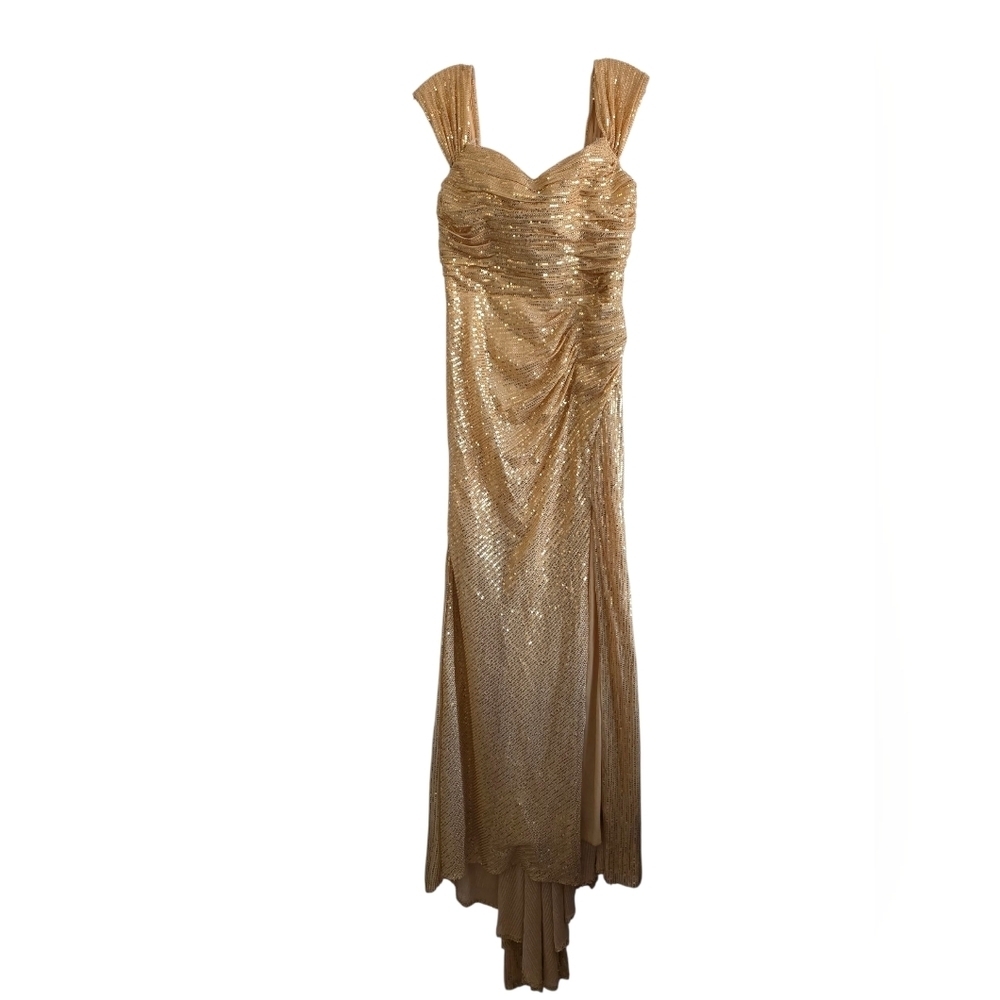 Gold Sequin High Low Formal Dress Size Small Prom Banquet